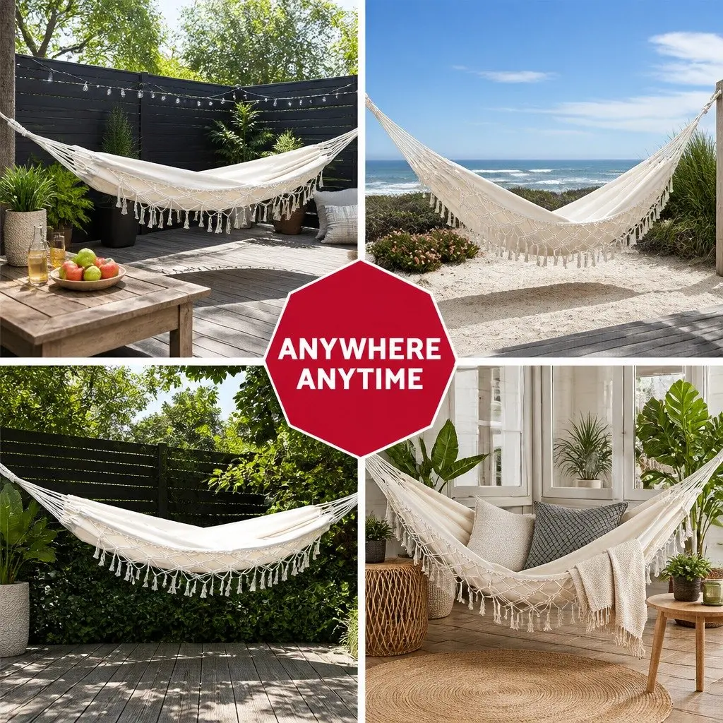Cream Hammock Bed for Relaxation