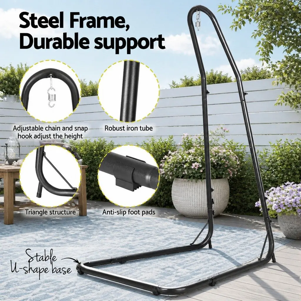 Hammock Chair with Adjustable Height Steel A-Frame Stand Indoor Outdoor