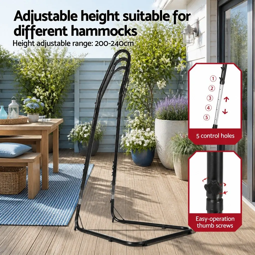 Hammock Chair with Adjustable Height Steel A-Frame Stand Indoor Outdoor
