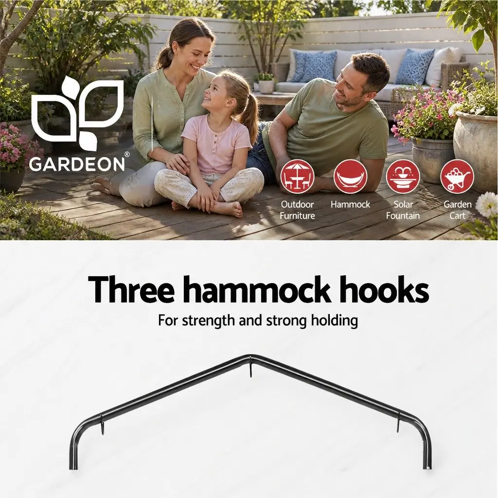 Hammock Chair with Stand Durable Polyester Cotton Blend Cream 100cm x 60cm x 138cm
