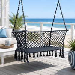 Join Friends in Our Grey 2-Person Hammock Chair