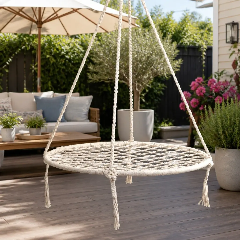 Hammock Chair Outdoor Tree Swing Hanging Seat 100cm Indoor Relaxation Nest Web