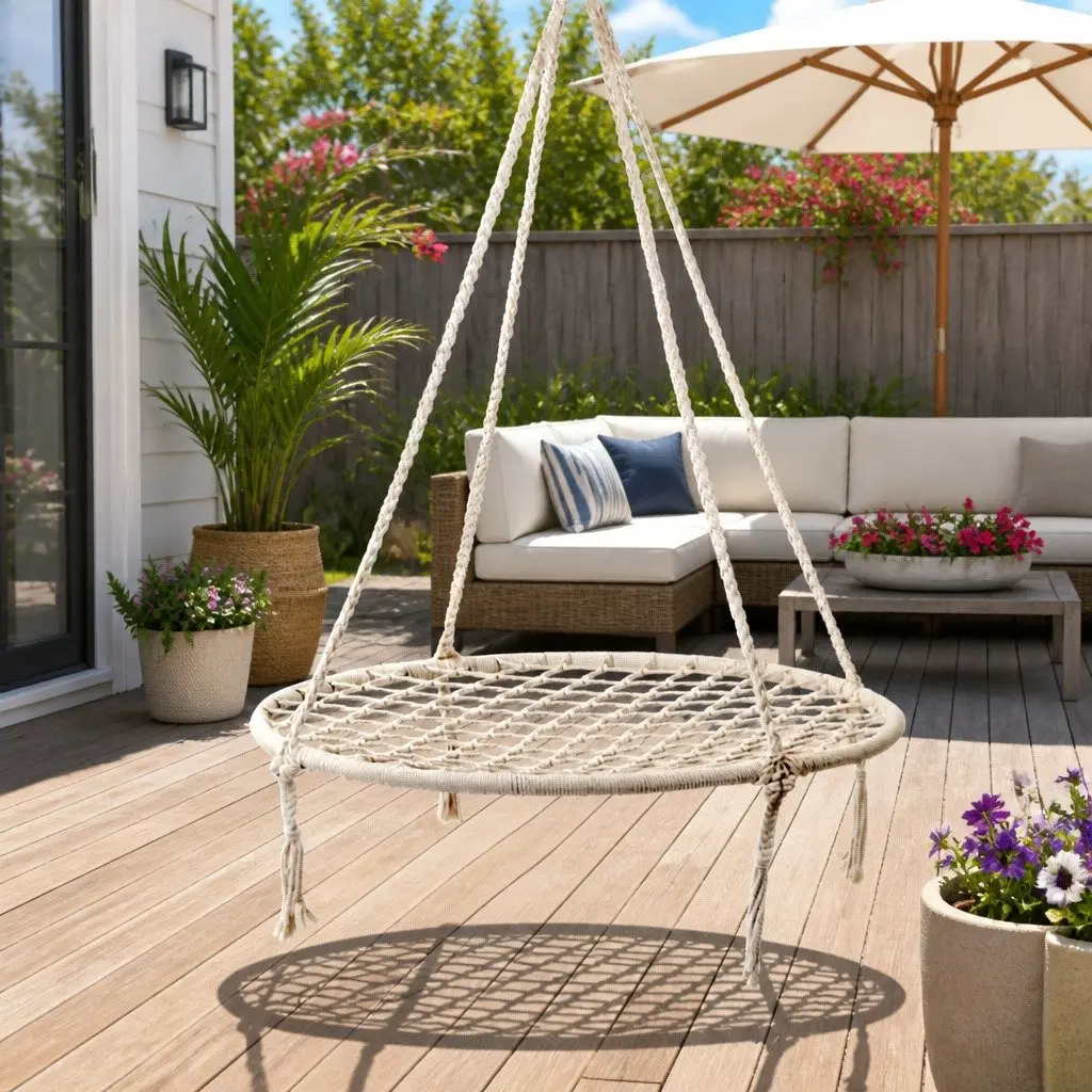 Hammock Chair Outdoor Tree Swing Hanging Seat 100cm Indoor Relaxation Nest Web