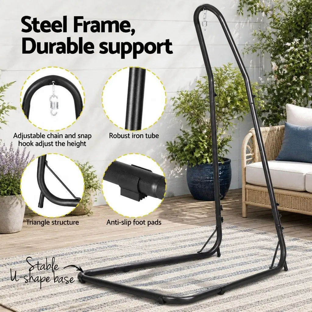 Hammock Chair with Stand A-Frame Heavy Duty Steel 100cm x 45cm x 145cm