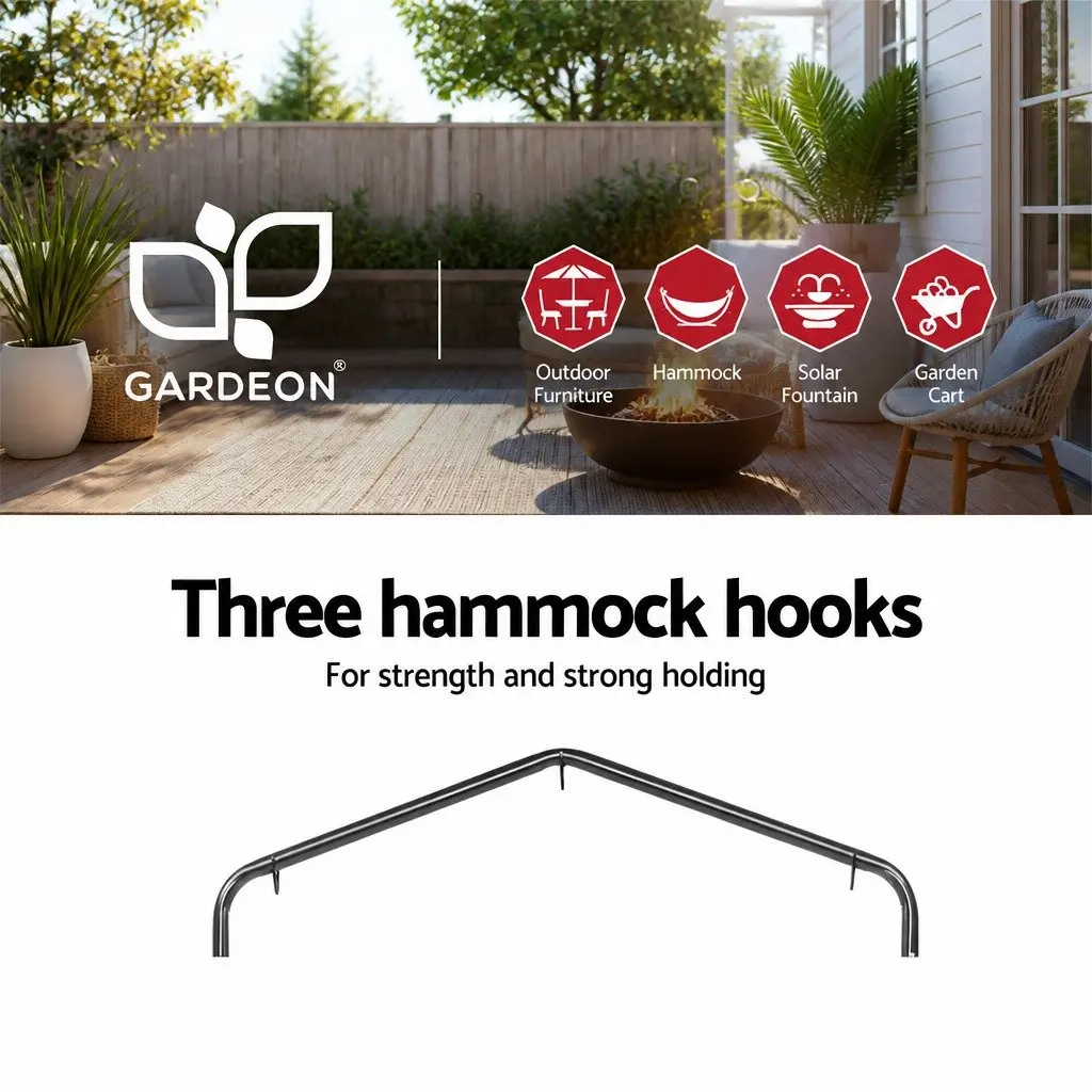 Outdoor Hammock Chair with Stand Cotton Swing Relax Hanging Cream 124CM