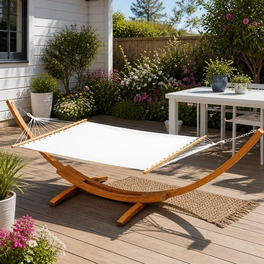 Hammock Bed Outdoor Timber Stand Frame 2-Person