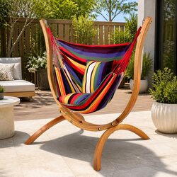 Comfortable Hammock Chair with Rainbow Design