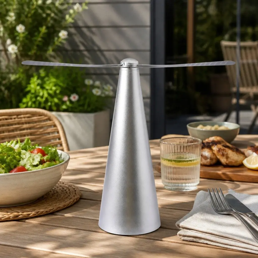 Fly Repellent Fan Chemical-Free Outdoor Picnic BBQ Table Insect Deterrent