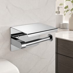 Toilet Paper Holder Wall Mount Roll Dispenser Bathroom Storage Silver Tissue