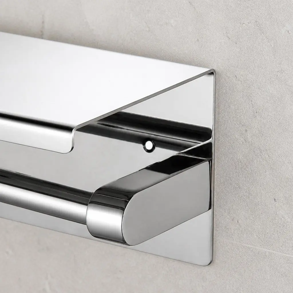 Toilet Paper Holder Wall Mount Silver 14cm L x 10cm W x 10cm H