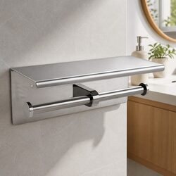 Friendly Wall-Mounted Double Roll Toilet Paper Holder