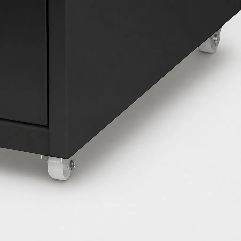 8 Drawer Filing Cabinet Compact Steel Black