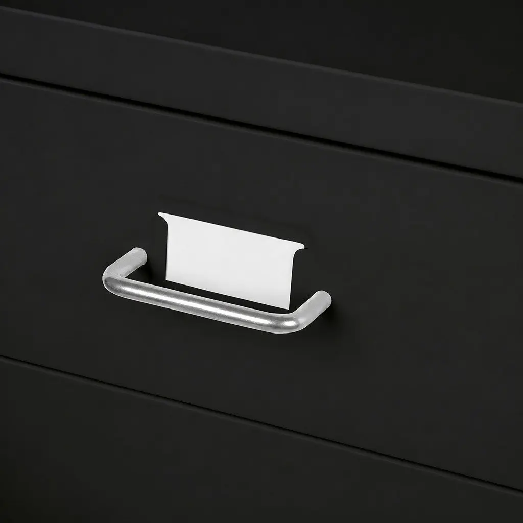 6 Drawer Filing Cabinet Steel Office Storage Organizer Compact Black