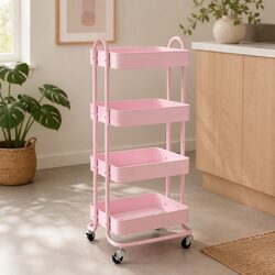 Your New Favorite 4-Tier Storage Cart in Pink