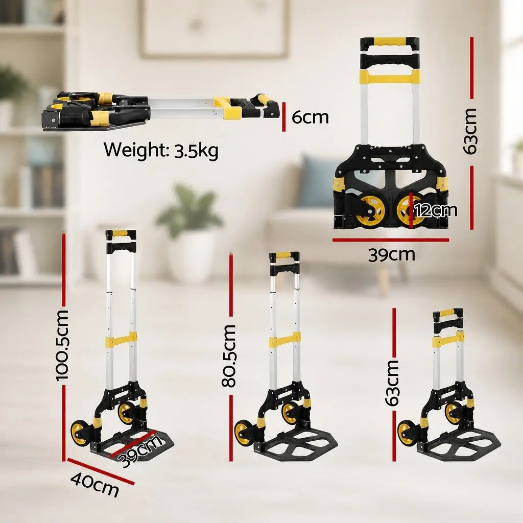 Folding Hand Truck Portable Lightweight Trolley 80kg