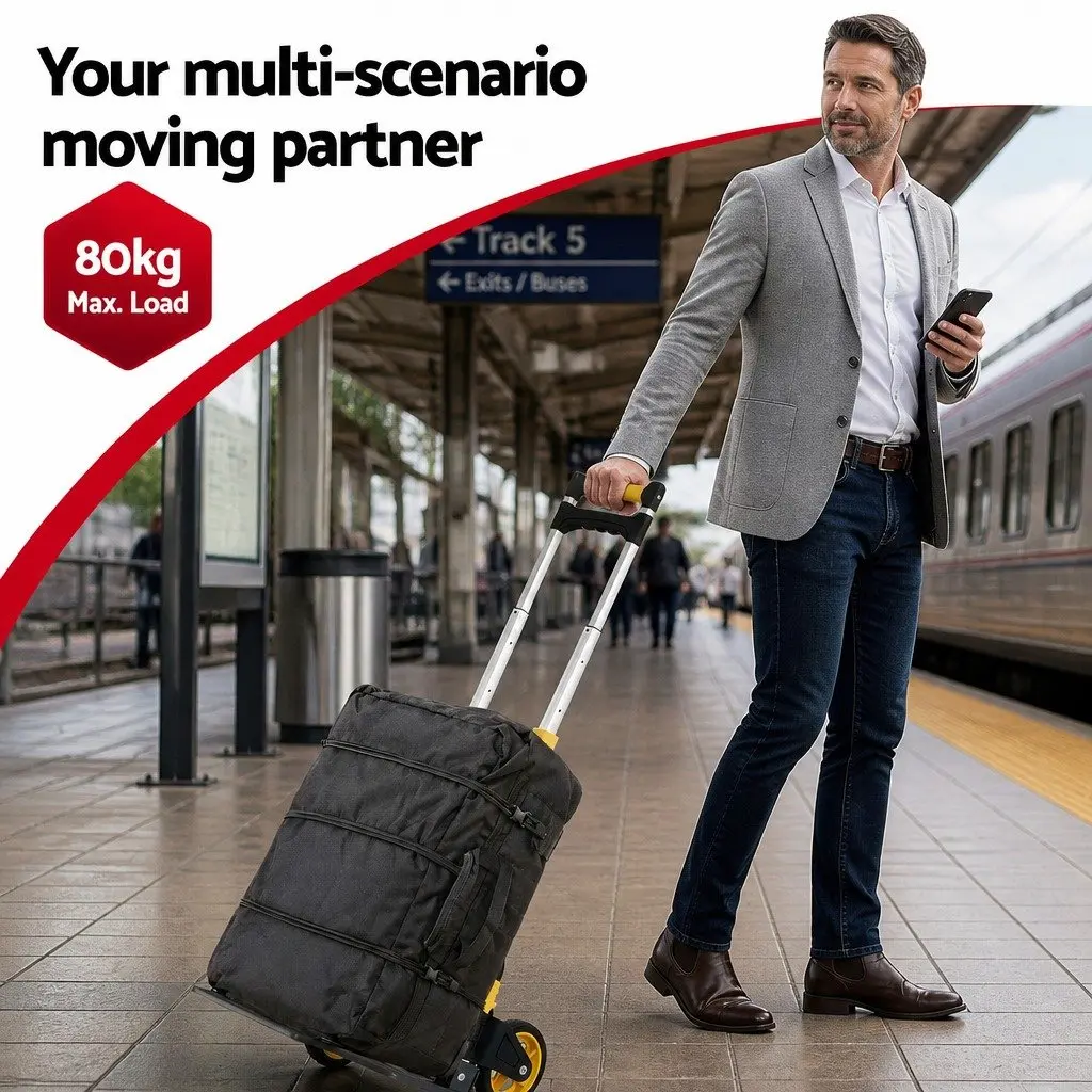 Folding Hand Truck Portable Lightweight Trolley 80kg