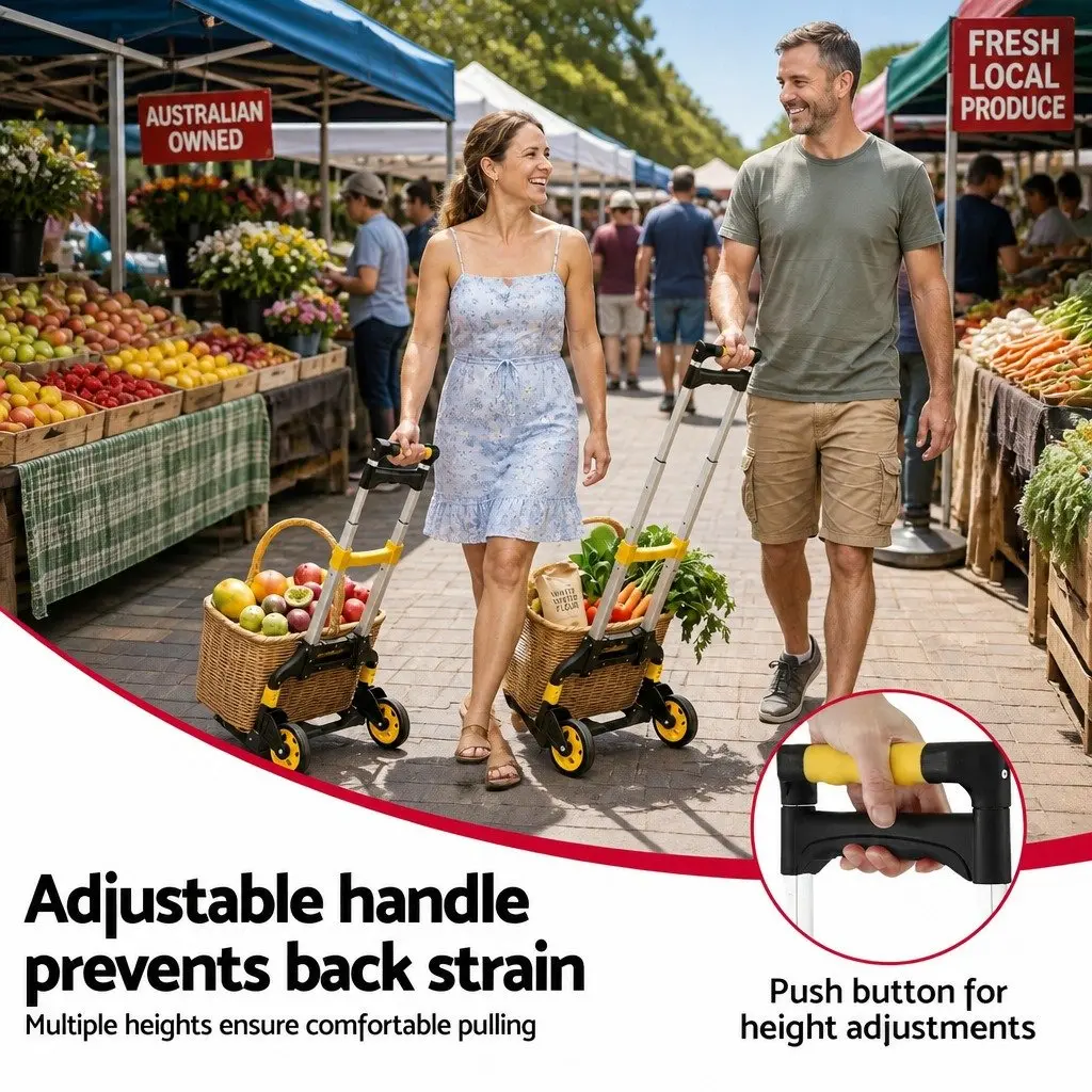 Folding Hand Truck Portable Lightweight Trolley 80kg