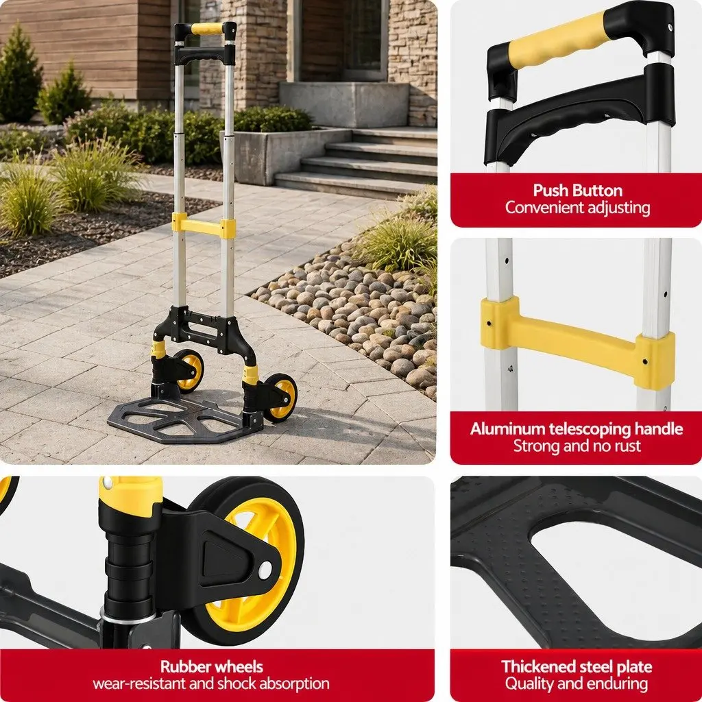 Folding Hand Truck Portable Lightweight Trolley 80kg