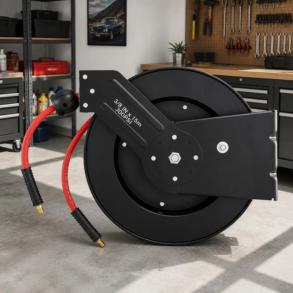Air Hose Reel Retractable 3/8" x 15m 300PSI Auto Rewind