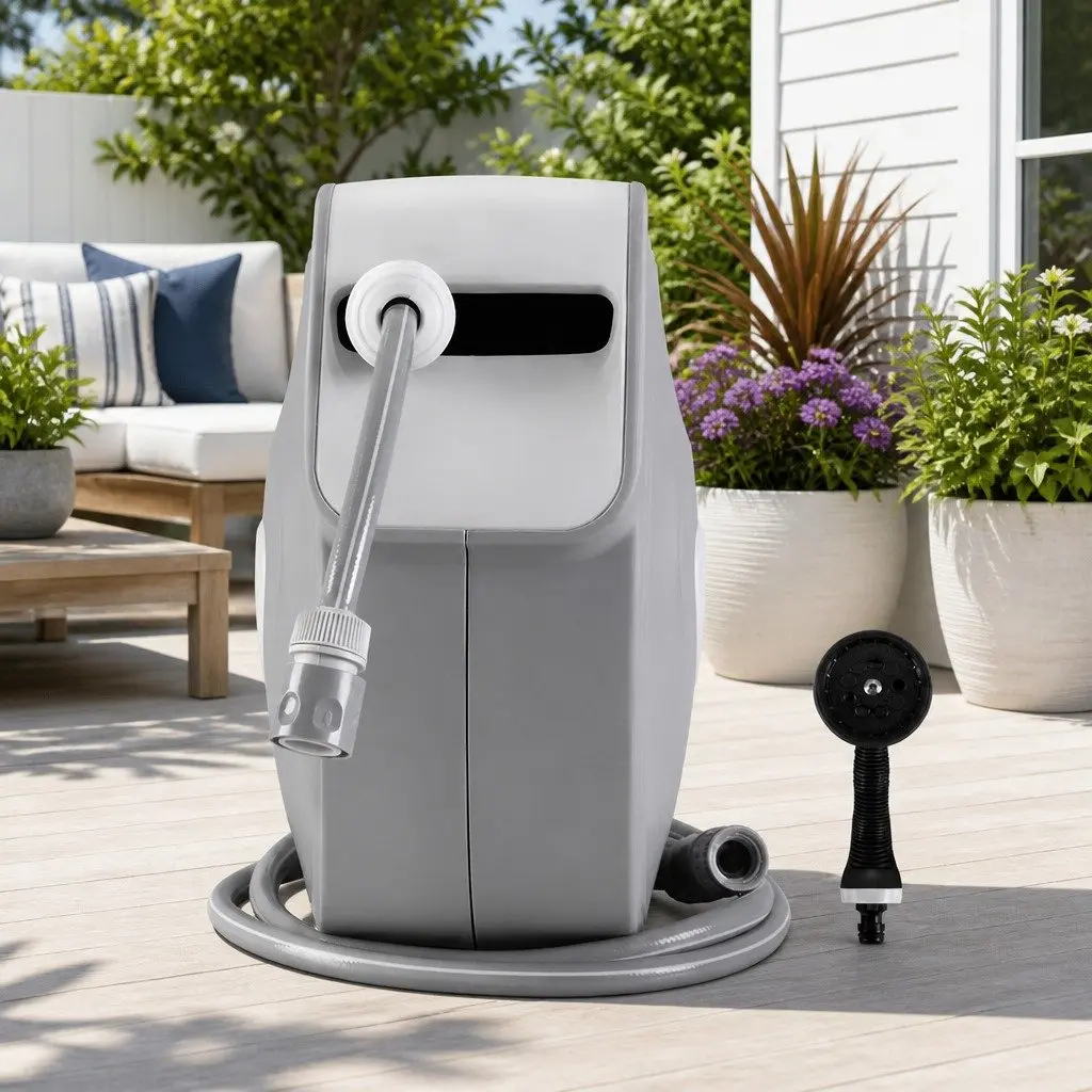 Water Hose Reel Retractable 20M Auto Rewind Wall Mount with Spray Gun