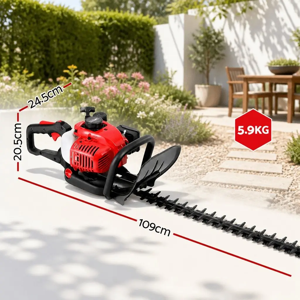 Petrol Hedge Trimmer Dual Blade 24 Inch Lightweight 25.4CC