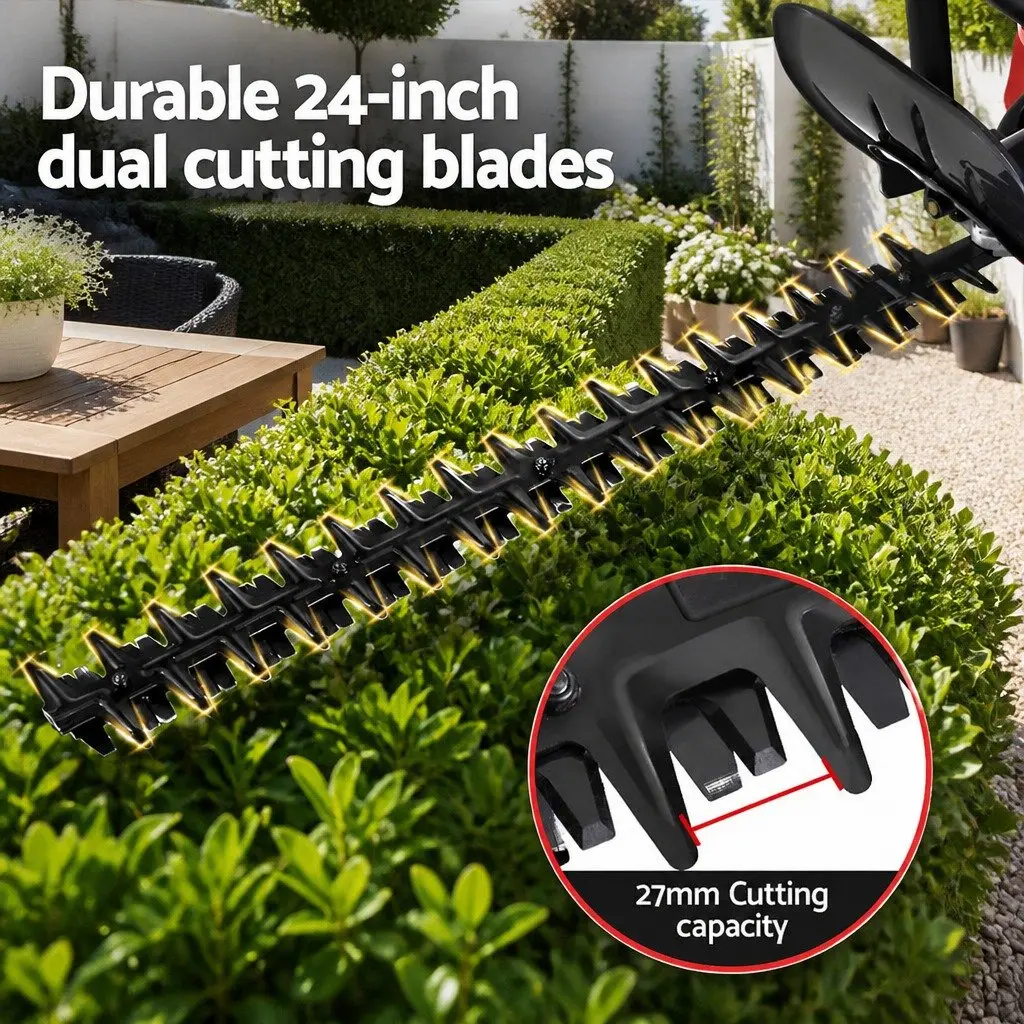 Petrol Hedge Trimmer Dual Blade 24 Inch Lightweight 25.4CC