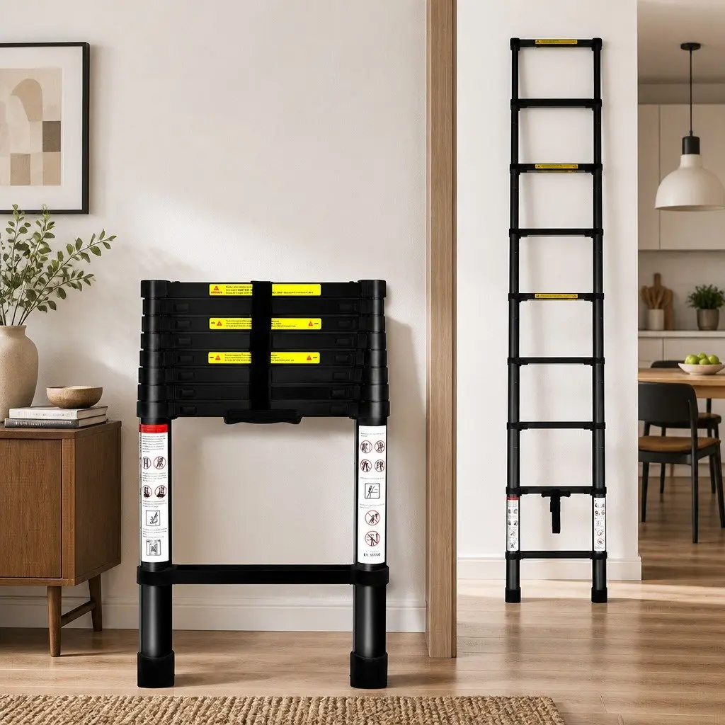 Telescopic Aluminium Ladder Extendable Collapsible 2.6M
