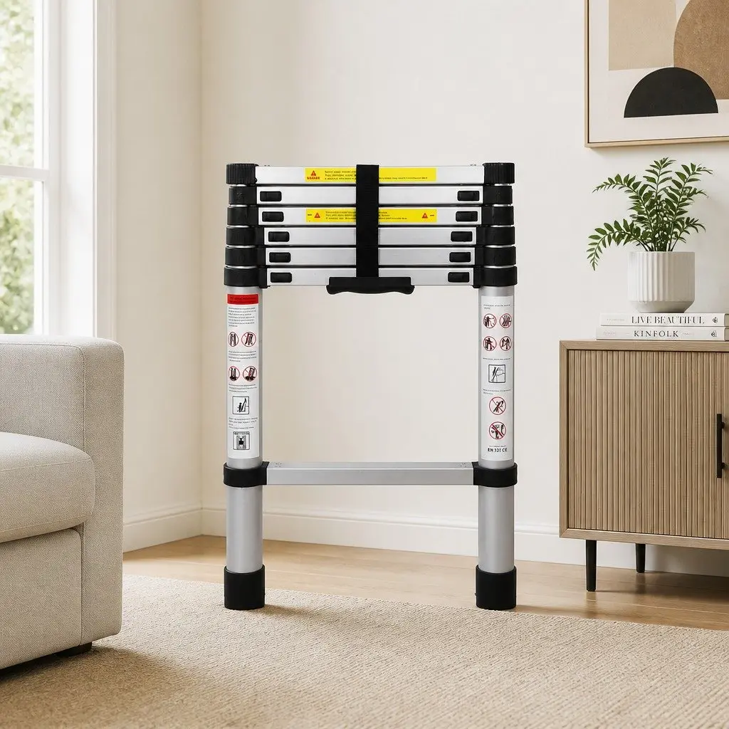 Telescopic Ladder 2M Multipurpose Aluminium Extendable Collapsible Step Ladder