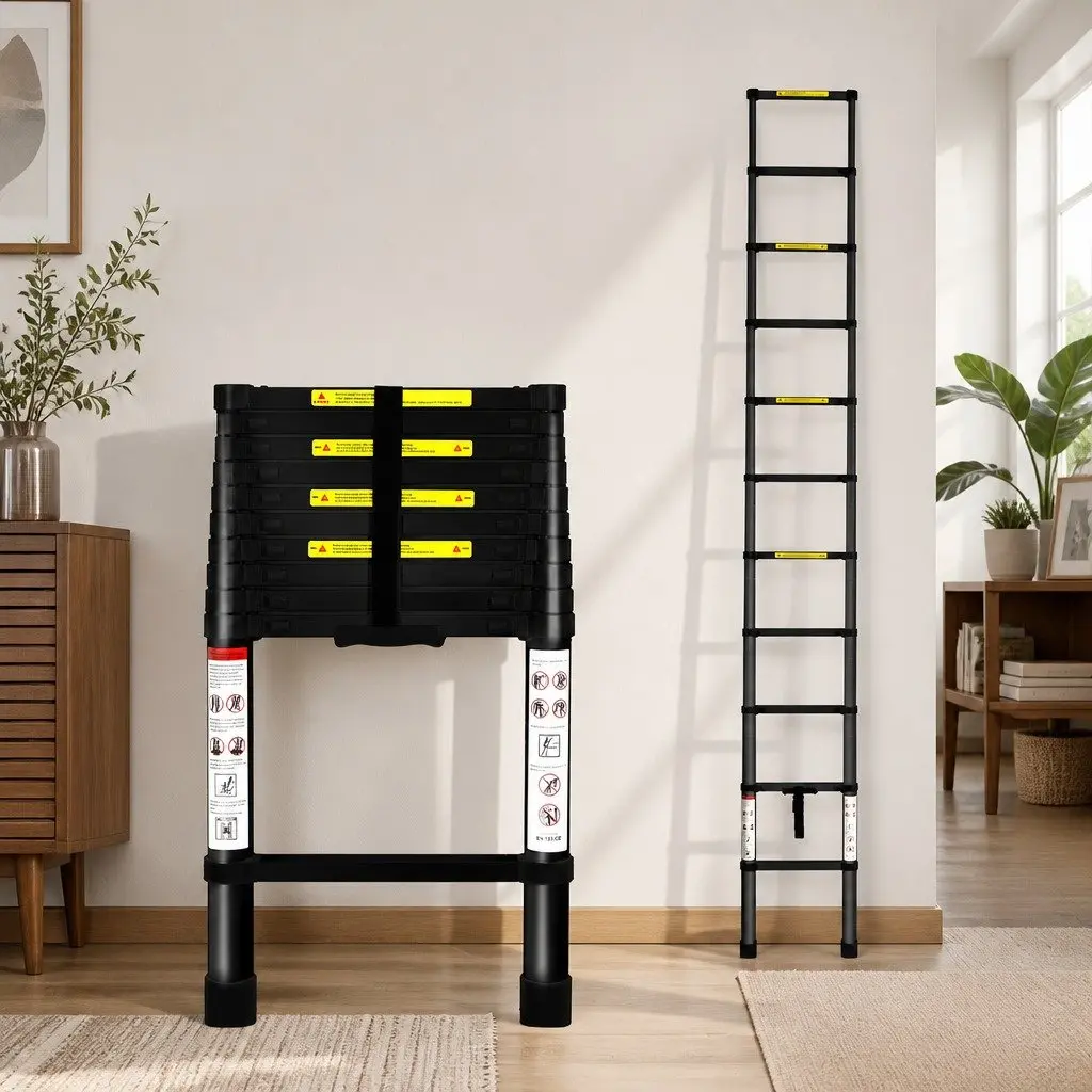 Telescopic Ladder 3.2M Aluminium Extendable Portable Multi-Purpose Home Garden