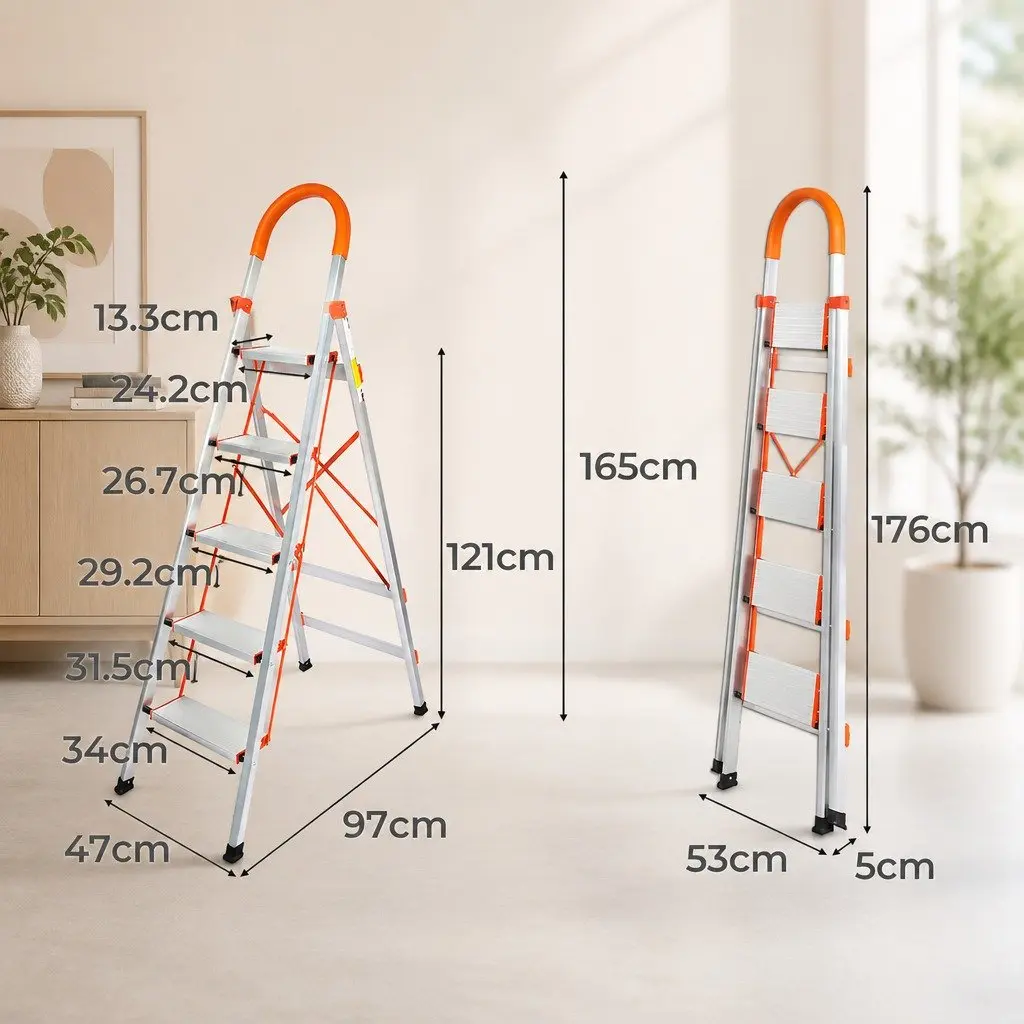 5-Step Folding Ladder with Aluminium Construction