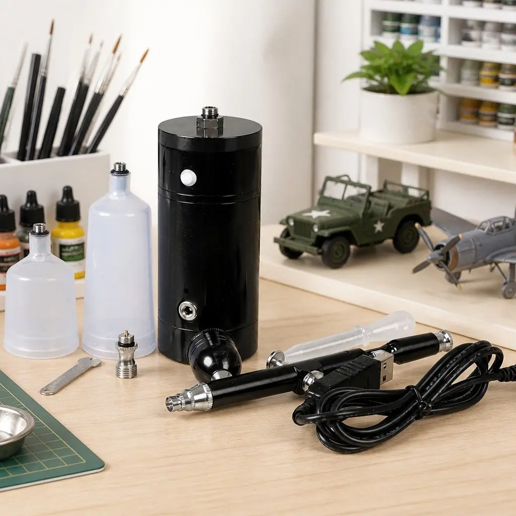 Airbrush Kit Cordless Handheld 3mm Nozzle Portable USB Charging