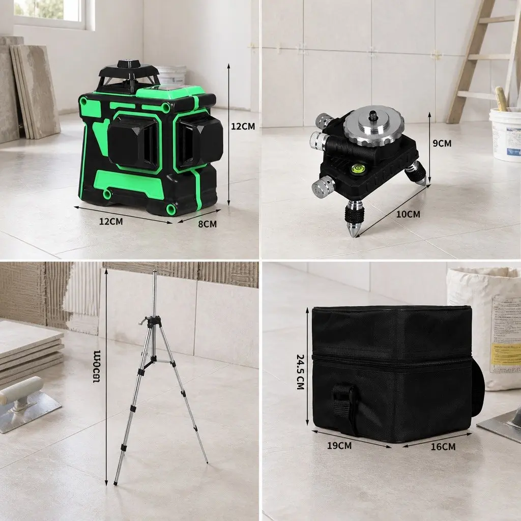 Green Laser Level Self-Leveling 4/8/12 Line Indoor Outdoor Construction Tool