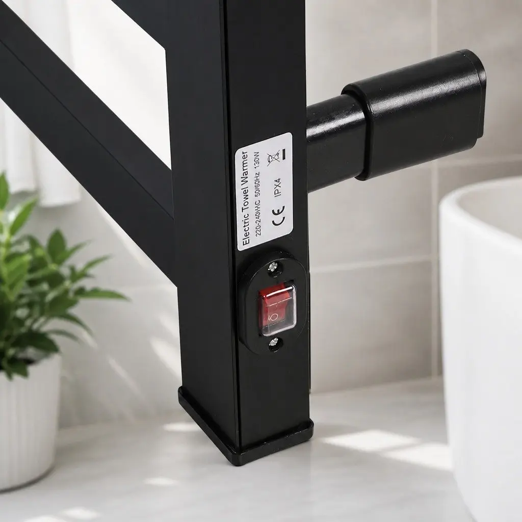 Heated Towel Rail Warmer 7 Bar Wall Mounted Electric Rack Bathroom Drying