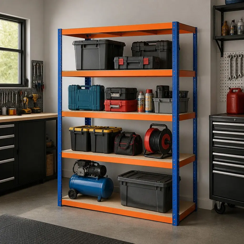 5-Tier Metal Storage Shelving Rack Heavy Duty Adjustable Black 180cm H x 120cm W x 40cm D
