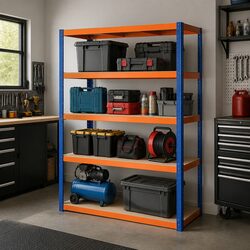 5-Tier Metal Storage Shelving Rack Heavy Duty Garage Workshop Pallet Organiser