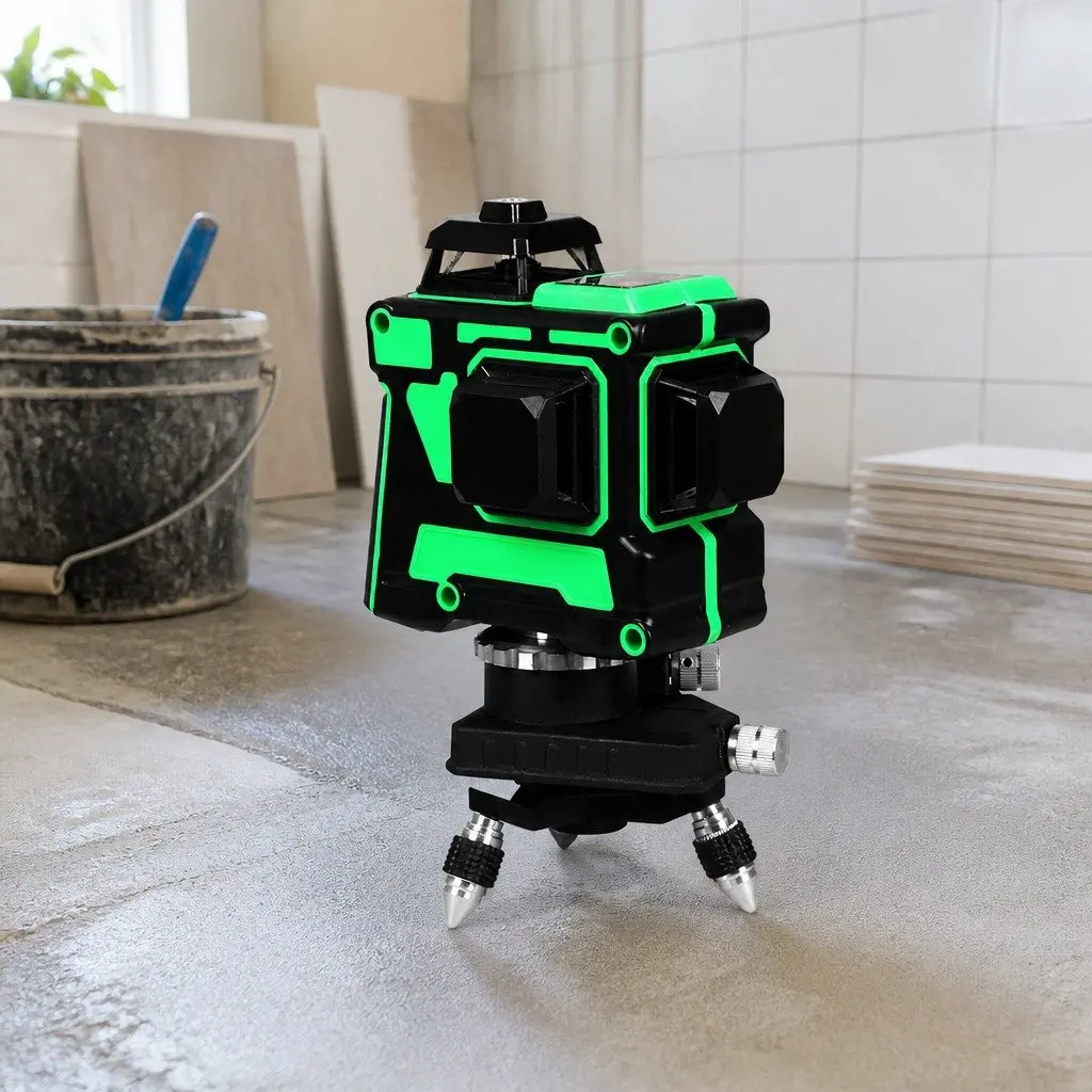Laser Level Green Line Self Leveling 12 Line with Tripod Tool Bag Kit