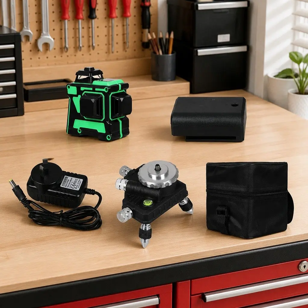 Laser Level Green Line Self Leveling 12 Line with Tripod Tool Bag Kit