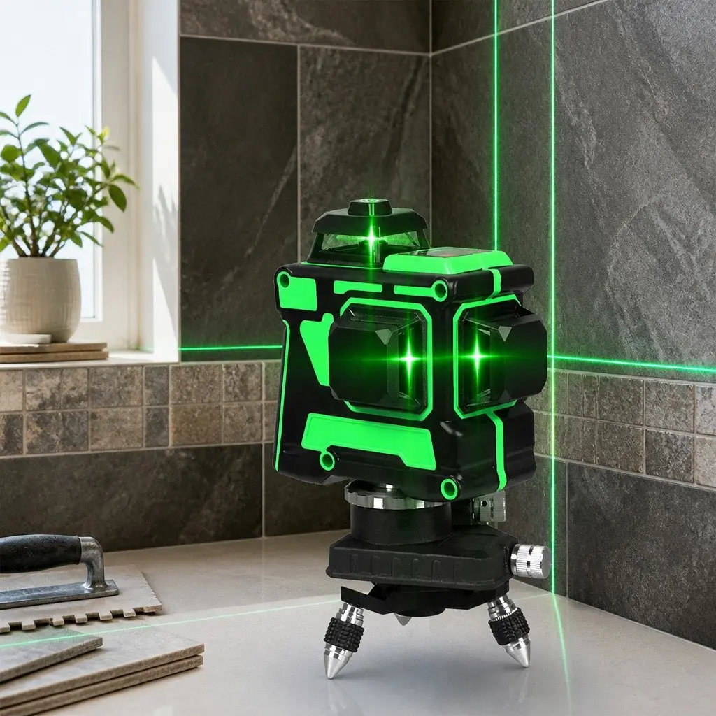 Laser Level Green Line Self Leveling 12 Line with Tripod Tool Bag Kit