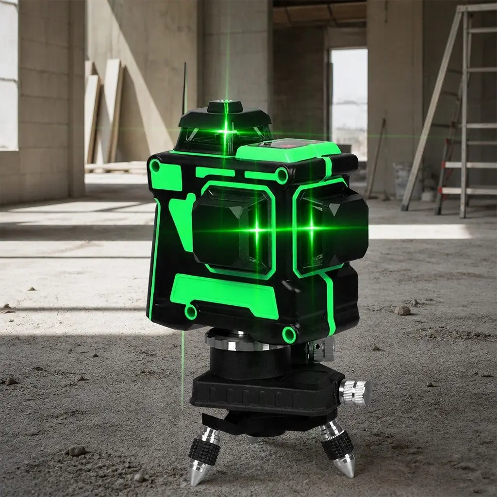 Laser Level Green Line Self Leveling 12 Line with Tripod Tool Bag Kit