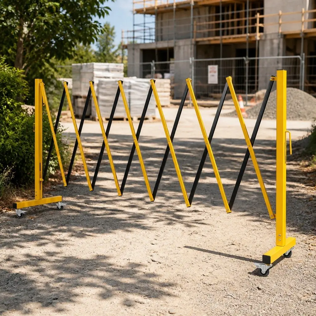 Expandable Safety Barrier Gate Folding Traffic Control Guardrail 11FT