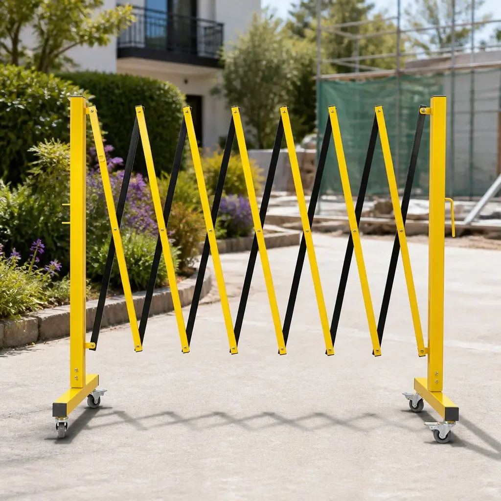 Expandable Safety Barrier Gate Folding Traffic Control Guardrail 11FT