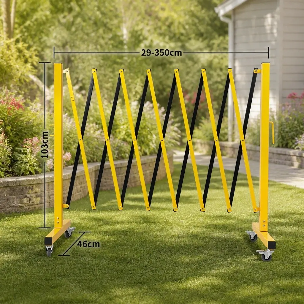 Expandable Safety Barrier Gate Folding Traffic Control Guardrail 11FT