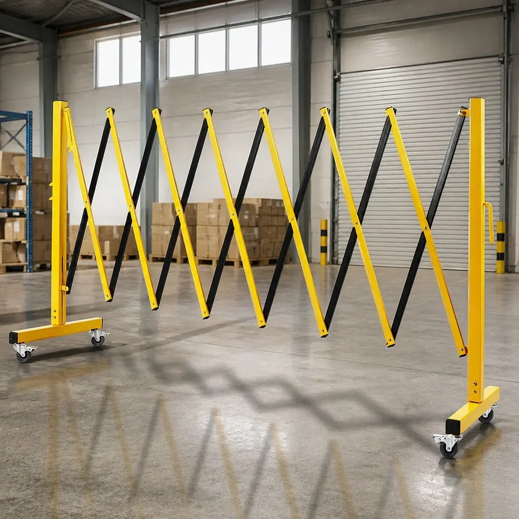Expandable Safety Barrier Gate Folding Traffic Control Guardrail 11FT