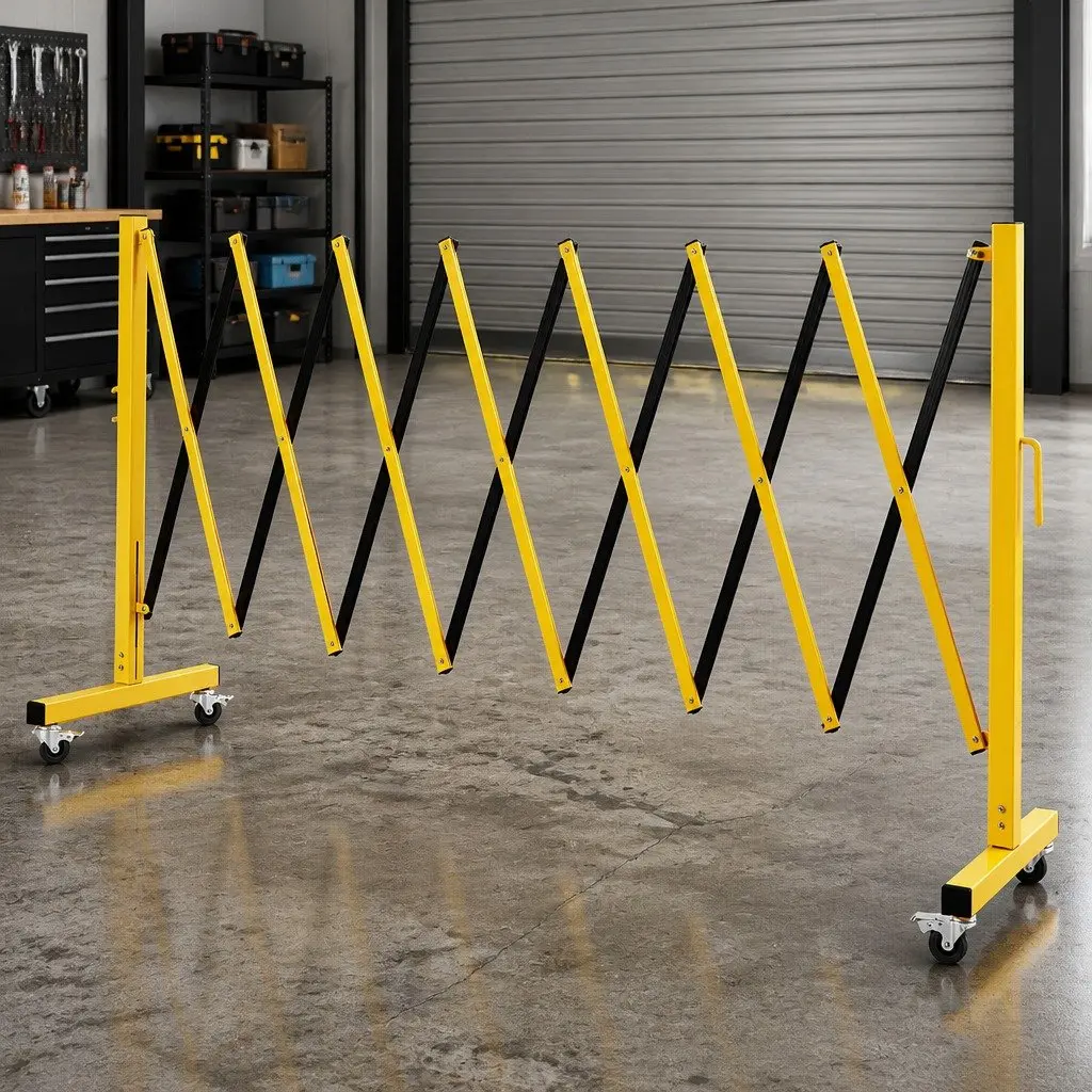Expandable Safety Barrier Gate Folding Traffic Control Guardrail 11FT