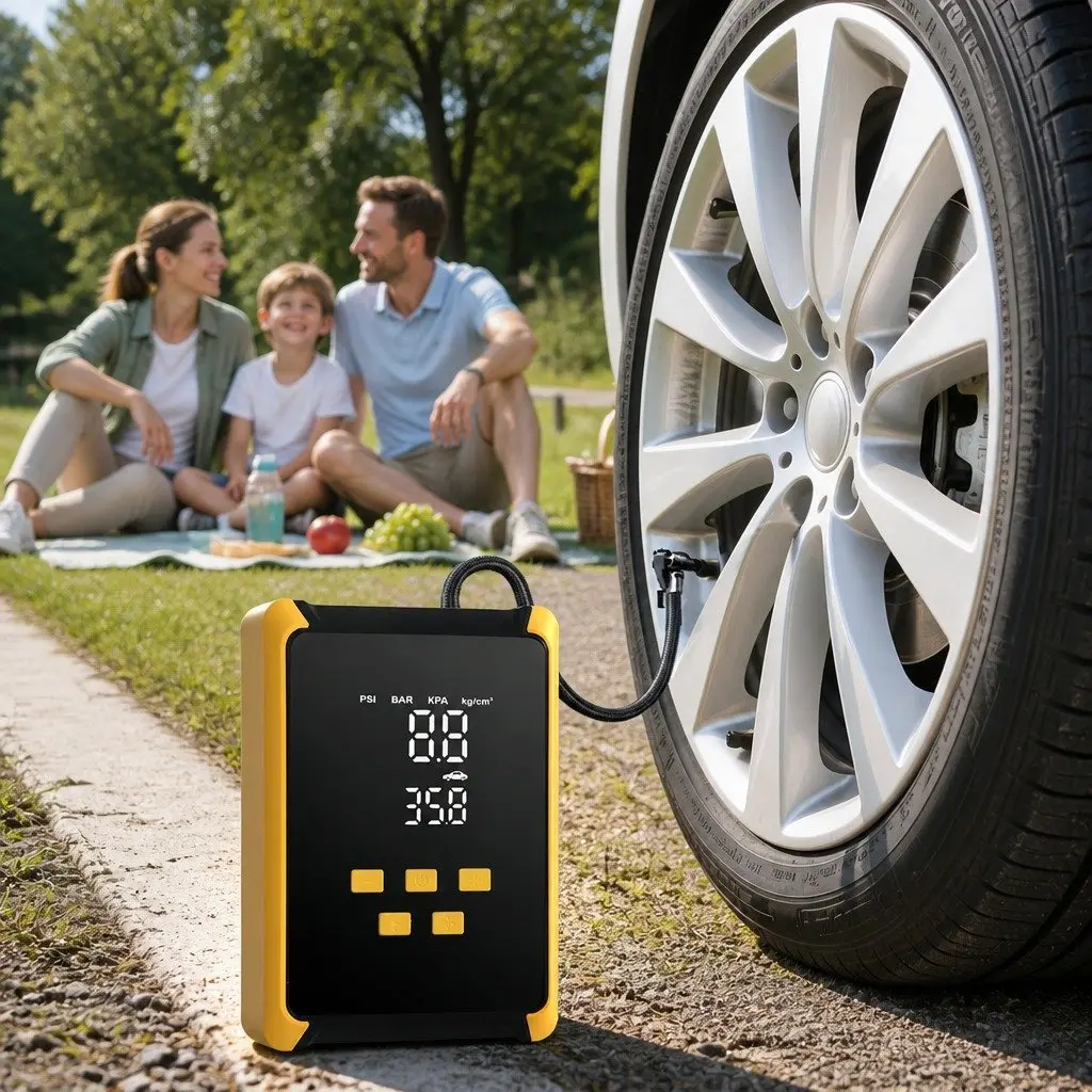12V Portable Tire Inflator 150PSI Car Bicycle Motorcycle Air Compressor LED