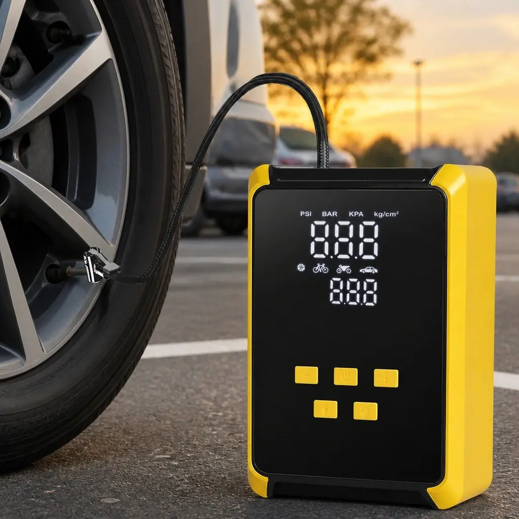 12V Portable Tire Inflator 150PSI Car Bicycle Motorcycle Air Compressor LED
