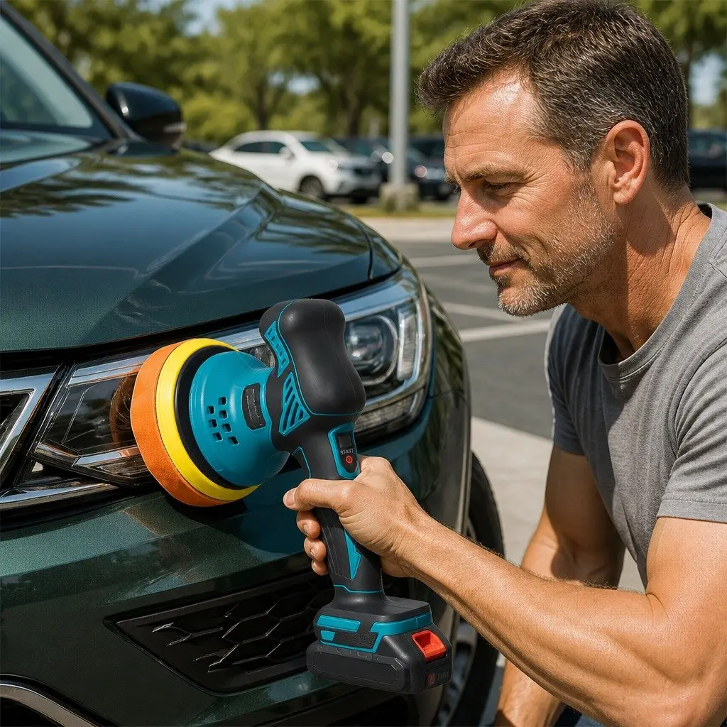 Cordless Car Polisher Buffer Brushless Motor 6 Speed 6 Inch Pad