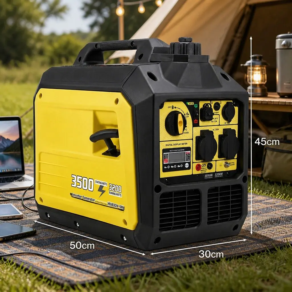 Portable Petrol Inverter Generator 3500W Peak Power Pure Sine Wave Quiet Compact