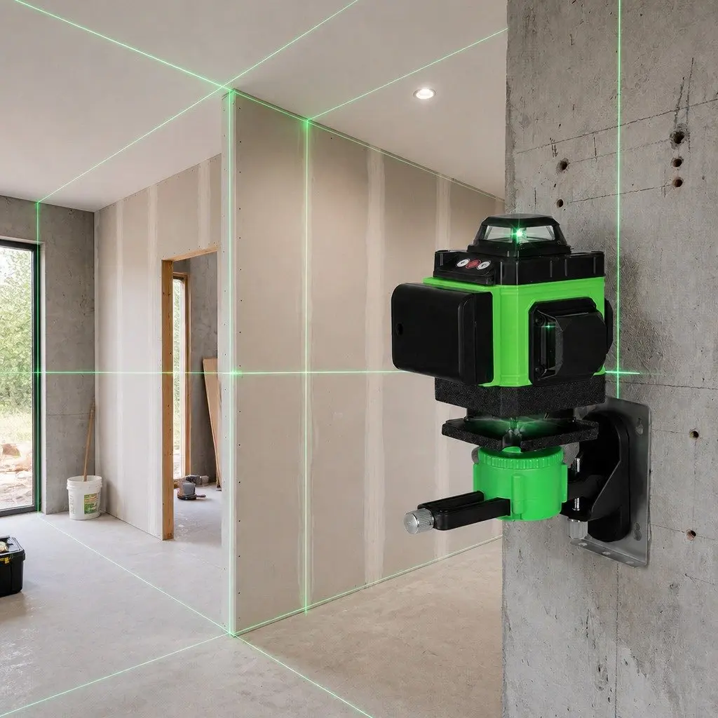 16 Line Green Laser Level Self Leveling 360° Rotary Tool with Adjustable Tripod