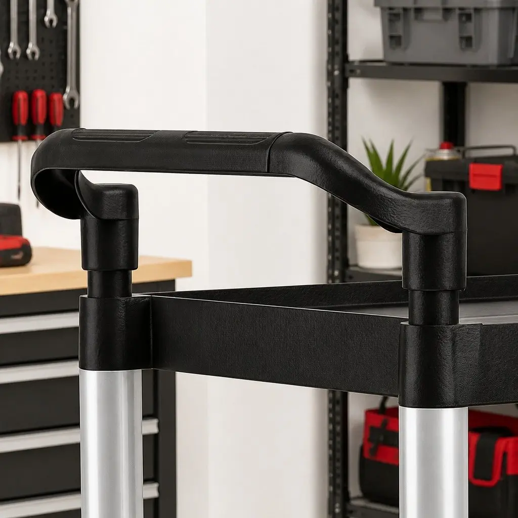 3 Tier Rolling Tool Trolley Cart Black Storage Organizer for Garage Workshop Utility